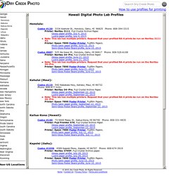 Hawaii digital photo lab profiles