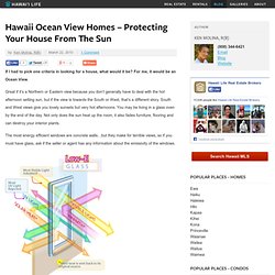 Hawaii Ocean View Homes – Protecting Your House From The Sun