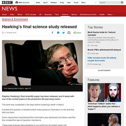 Hawking's final science study released