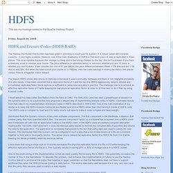 HDFS and Erasure Codes (HDFS-RAID)