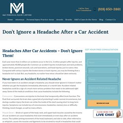 Don't Ignore a Headache After a Car Accident - M&Y Personal Injury Lawyers