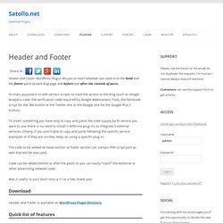 Header and Footer WordPress Plug-in