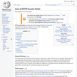 List of HTTP header fields
