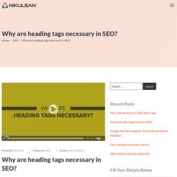 Why Are Heading Tags Necessary In SEO? - Nikulsan