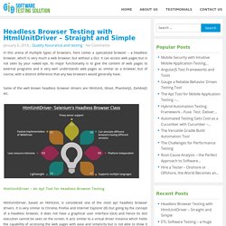 Headless Browser Testing with HtmlUnitDriver – Straight and Simple