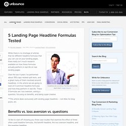 5 Landing Page Headline Formulas Tested