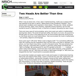Two Heads Are Better Than One - talking