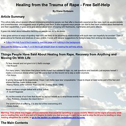 Healing from the Trauma of Rape - Free Self-Help