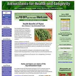 Health Benefits of Thyme, One of Nature's Top Antioxidant Foods