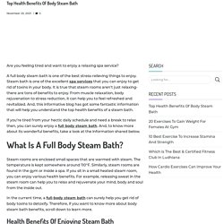 Top Health Benefits Of Body Steam Bath