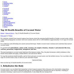 Top 10 Health Benefits of Coconut Water