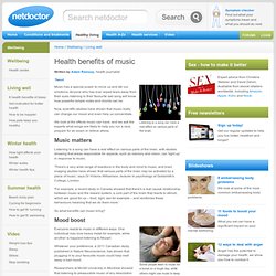 Health benefits of music