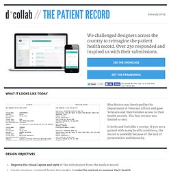 Health Design Challenge: d+collab // THE PATIENT RECORD