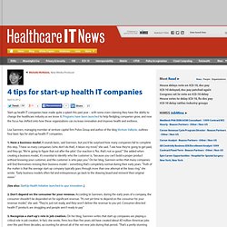 4 tips for start-up health IT companies