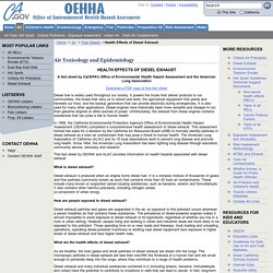 OEHHA Air: Health Effects of Diesel Exhaust