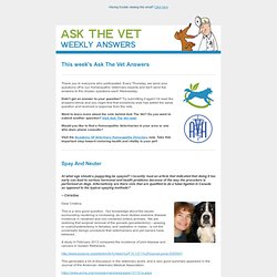 Ask The Vet! Week 14: Health Effects Of Spay & Neutering, Viral Warts, Hyper...