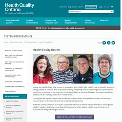 Health Equity Report - Health Quality Ontario (HQO)