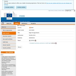 DG SANCO 28/09/16 Health and food audits and analysis - Audit reports - ES Spain - Eggs and egg products