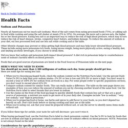 Health Facts: Sodium and Potassium