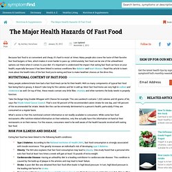 The Major Health Hazards Of Fast Food