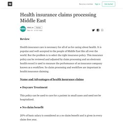 Features of Health insurance claims processing Middle East