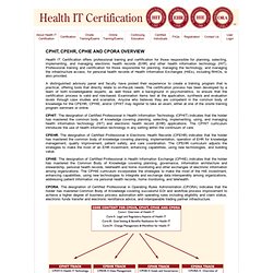 Health IT Certification - Certification