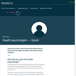Health psychologist: Sarah