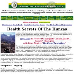 Health Secrets of the Hunzas - Live a Long & Healthy Life