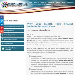 Why Your Health Plan Should Include Personal Care