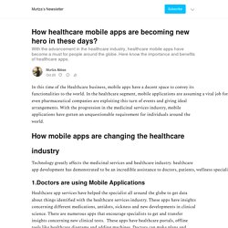 How healthcare mobile apps are becoming new hero in these days?