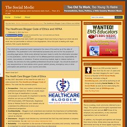 The Healthcare Blogger Code of Ethics and HIPAA