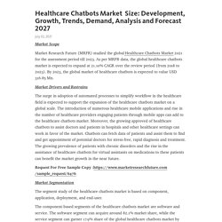 Healthcare Chatbots Market  Size: Development, Growth, Trends, Demand, Analysis and Forecast 2027 – Telegraph