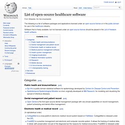 List of open source healthcare software