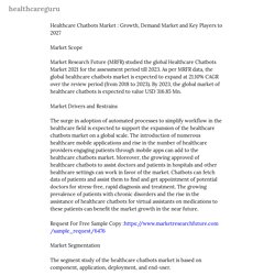 Healthcare Chatbots Market : Growth, Demand Market and Key Players to 2027 — healthcareguru