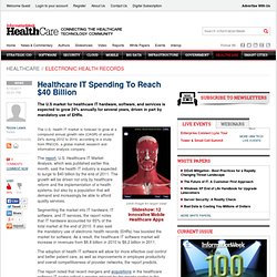Healthcare IT Spending To Reach $40 Billion - Healthcare - Electronic Medical Records
