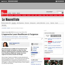 Nancy Massicotte : L'approche Lean Healthcare à l'urgence