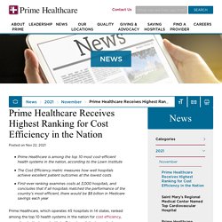 Prime Healthcare Receives Highest Ranking for Cost Efficiency in the Nation