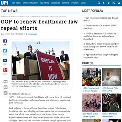 GOP to renew healthcare law repeal efforts