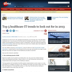 Top 5 healthcare IT trends to look out for in 2013