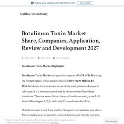 Botulinum Toxin Market Share, Companies, Application, Review and Development 2027 – healthcareworldtoday