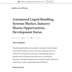 Automated Liquid Handling Systems Market, Industry Shares, Opportunities, Development Status – healthcareworldtoday
