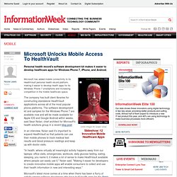 Microsoft Unlocks Mobile Access To HealthVault