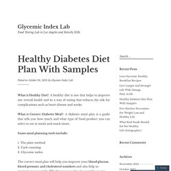 Healthy Diabetes Diet Plan With Samples