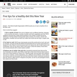 Five tips for a healthy diet this New Year