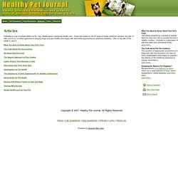 Healthy Pet Journal - Natural, Holistic Health Care for Dogs & Cats