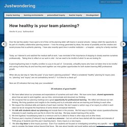 How healthy is your team planning?