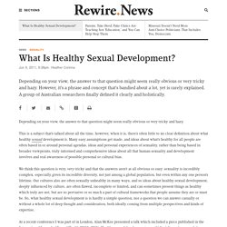 What Is Healthy Sexual Development?