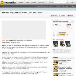 Hear and Play Jazz 201: Piano Licks and Tricks
