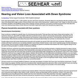 Hearing and Vision Loss Associated with Down Syndrome