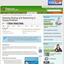 Hearing Testing and Screening in Young Children